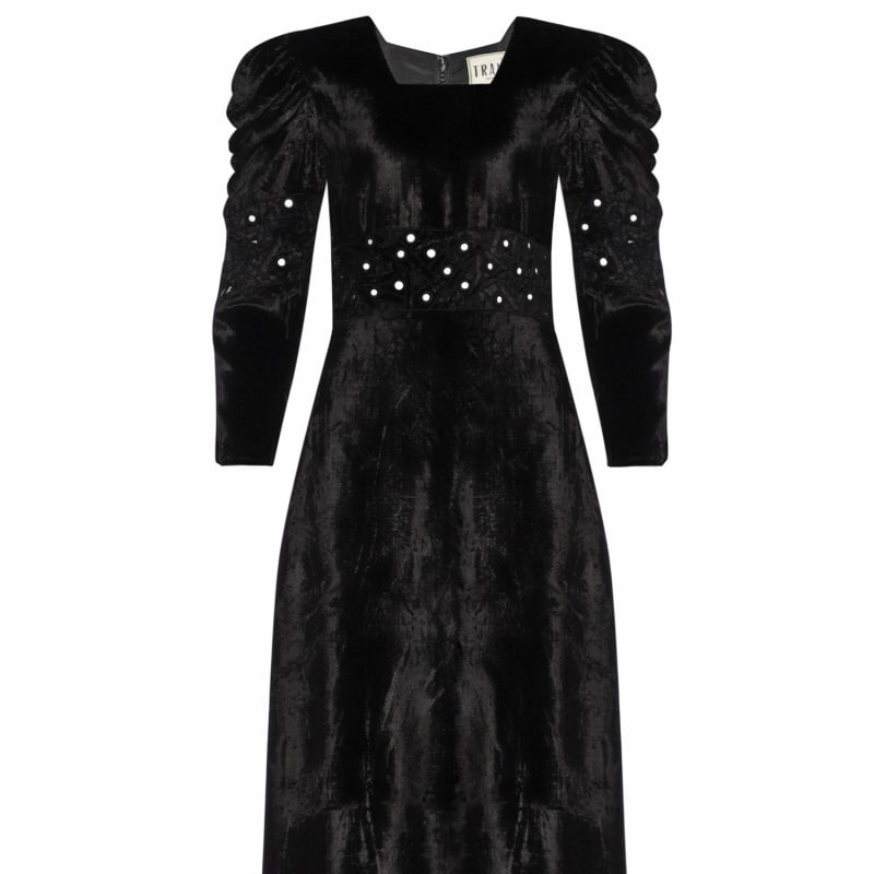 Jewel Velvet Gown - Black