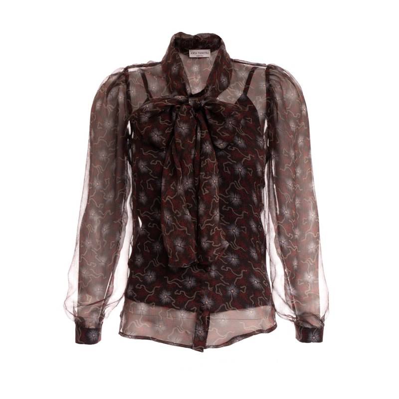 Thumbnail of Chocolate Patterned Silk Shirt image