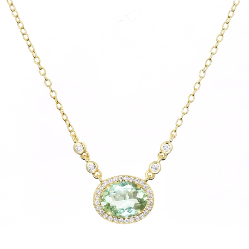 Thumbnail of Aura Tourmaline Drop Necklace - Light Green image