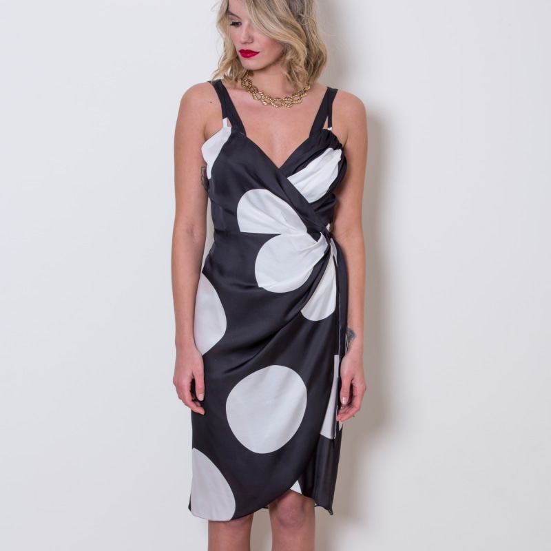 Thumbnail of Lea Wrap Dress In Black & White image