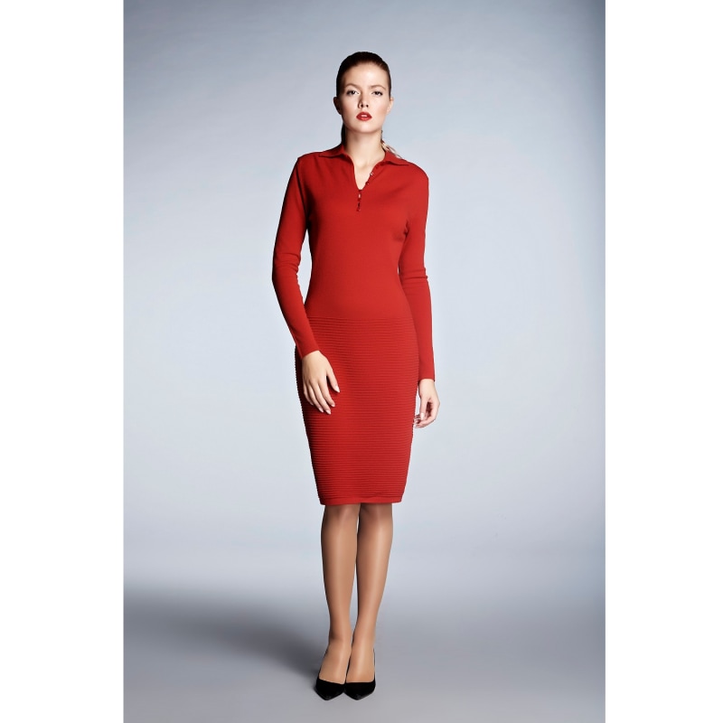 Thumbnail of Olivia Red Soft Merino Wool Blend Dress image