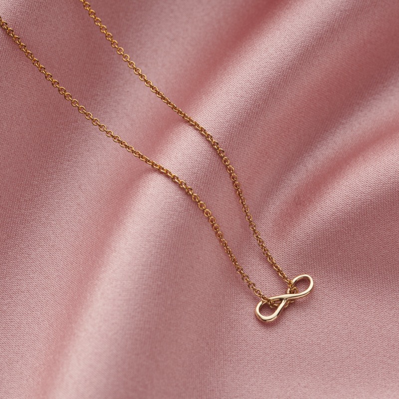 Thumbnail of Yellow Gold Plated Mini Infinity Charm Necklace image