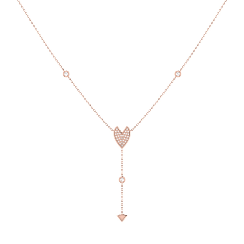 Thumbnail of Raindrop Drip Necklace In 14 Kt Rose Gold Vermeil On Sterling Silver image