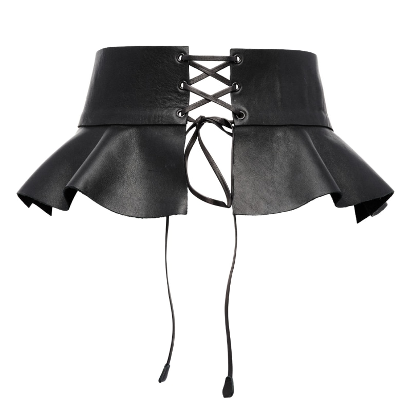 Thumbnail of Wide Black Leather Peplum Belt image