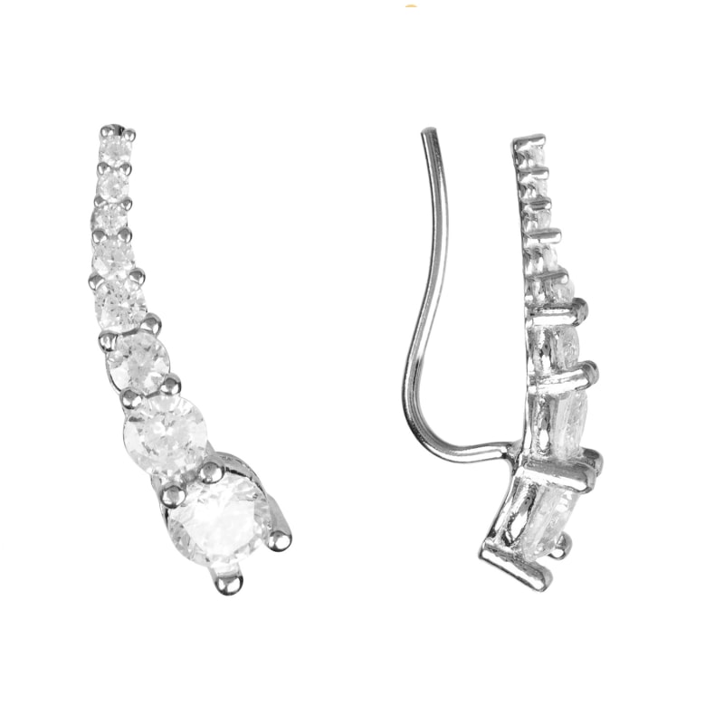 Thumbnail of Graduated Ear Climber Pair Silver image