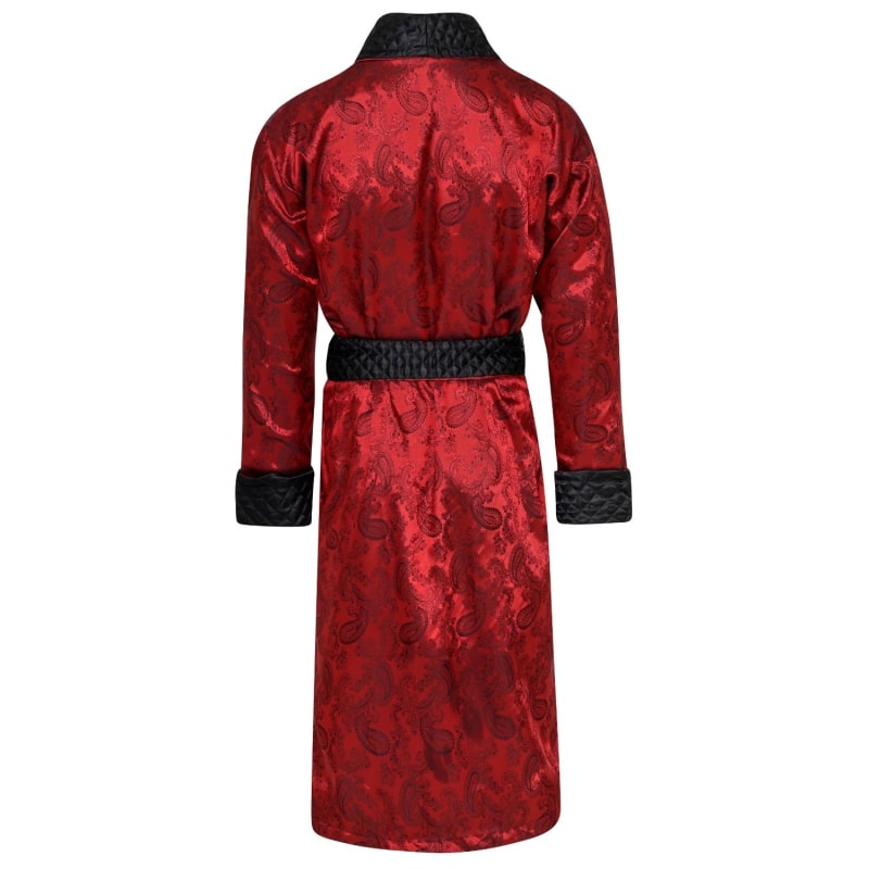 Thumbnail of Gable Mens Long Smoking Jacket - Claret image