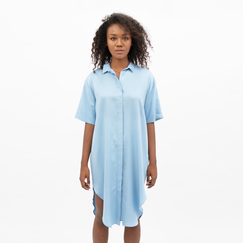 Thumbnail of Seville Tencel Oversized Midi Dress In Sommerhus Blue image