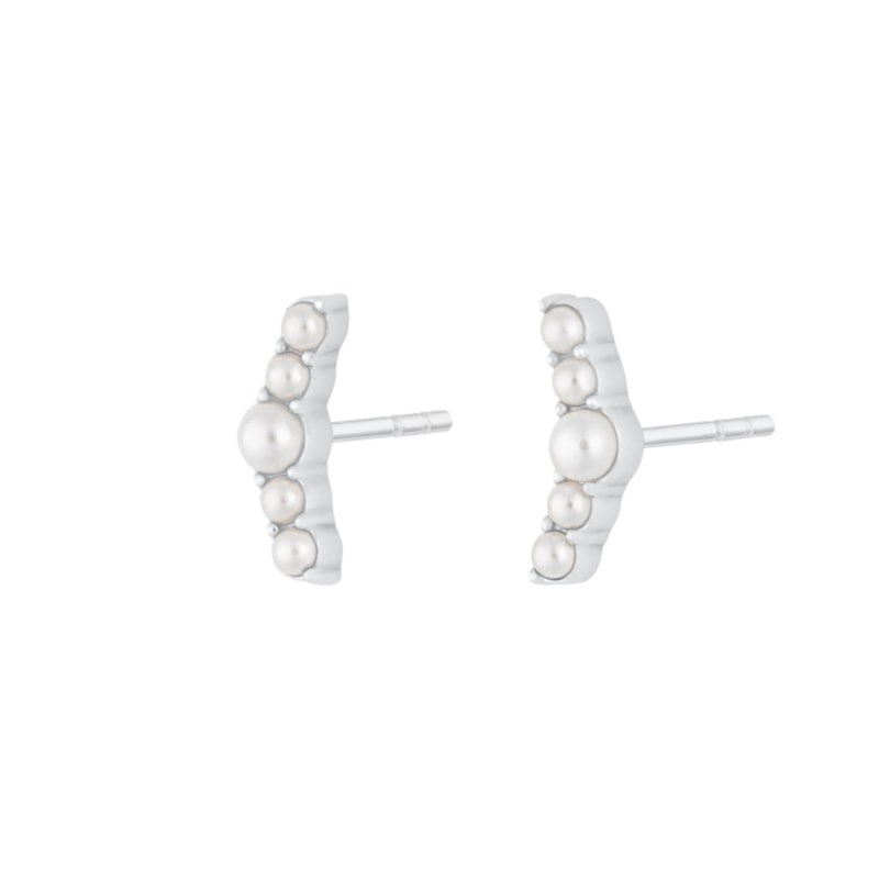 Thumbnail of Silver Pearl Helix Stud Earrings image