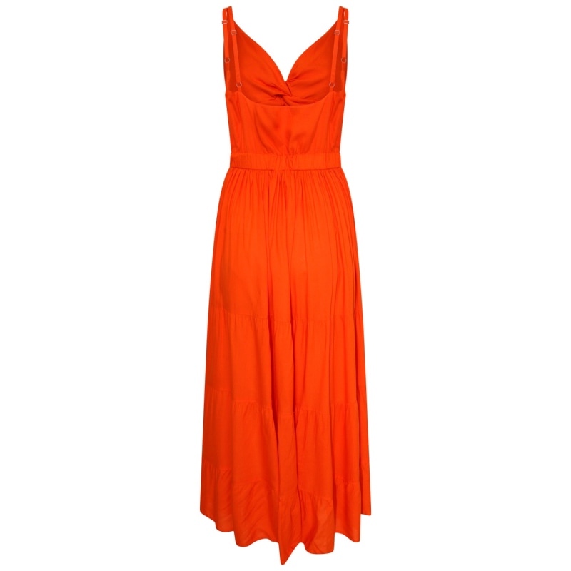 Thumbnail of Gaia Midi Dress With Front Cut Out - Orange image