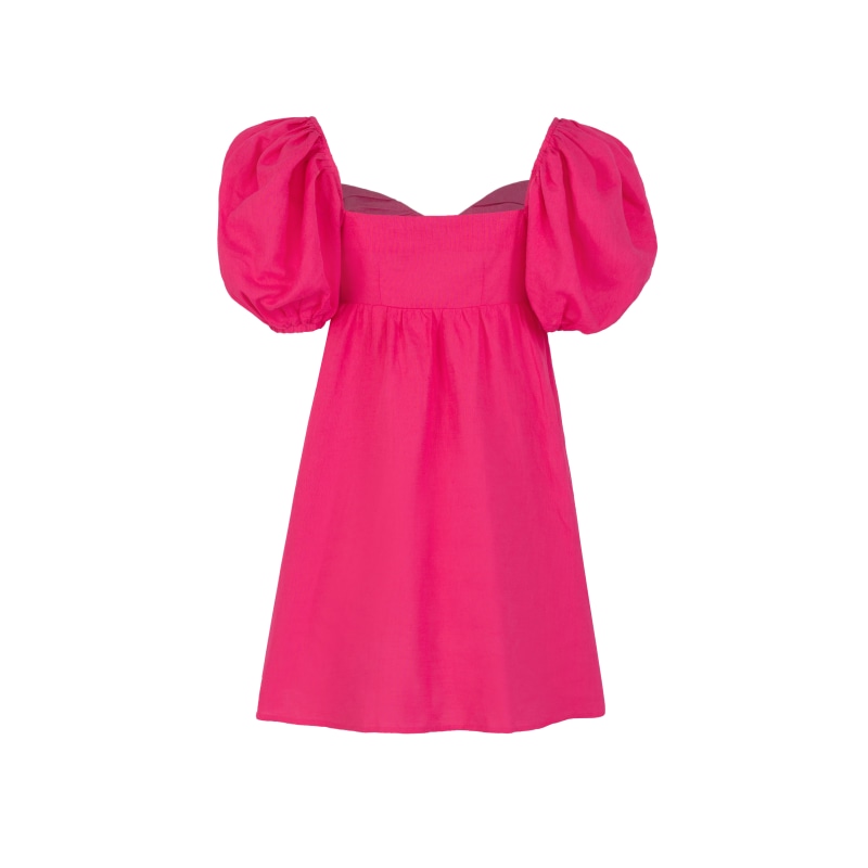 Thumbnail of Gathered Mini Dress In Hot Pink image