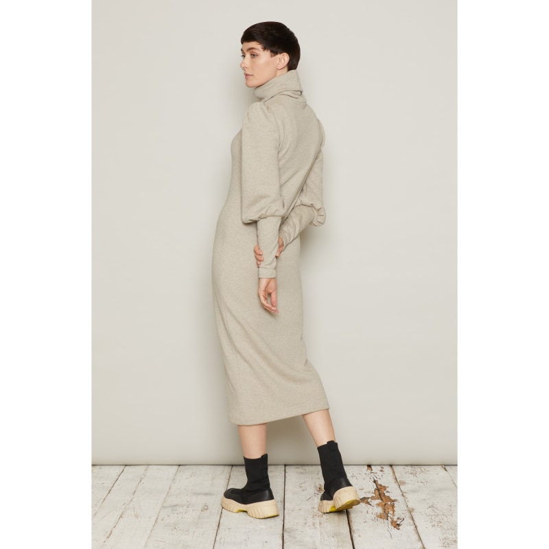 Thumbnail of Organic Fleece Turtleneck Brynja Dress Beige image