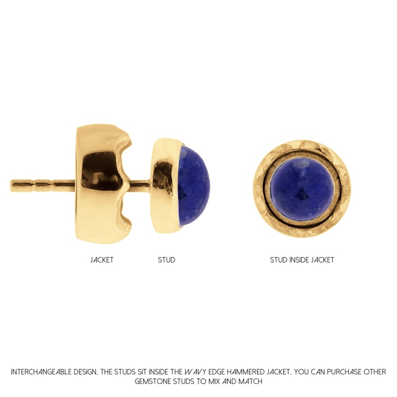 Thumbnail of Maya Interchangeable Gold Vermeil Stud Earrings - Lapis Lazuli image