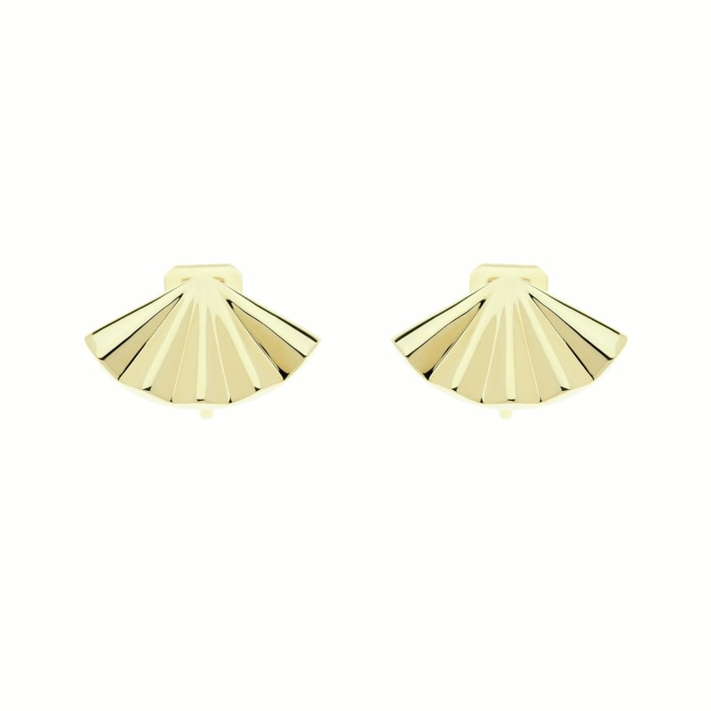 Thumbnail of Gold Fan Clip On Earrings image