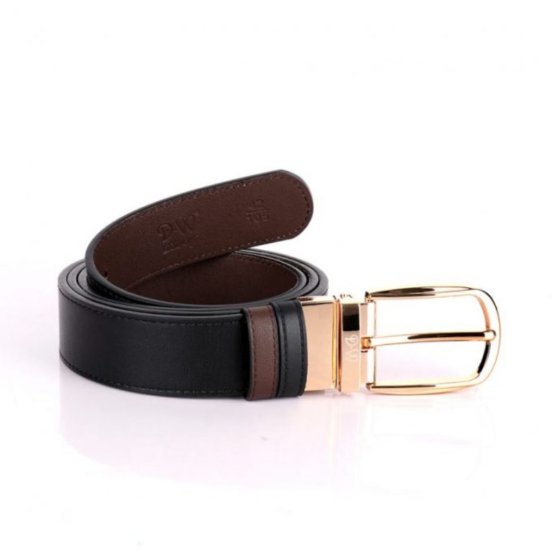 Montblanc Textured Black Gold Belt