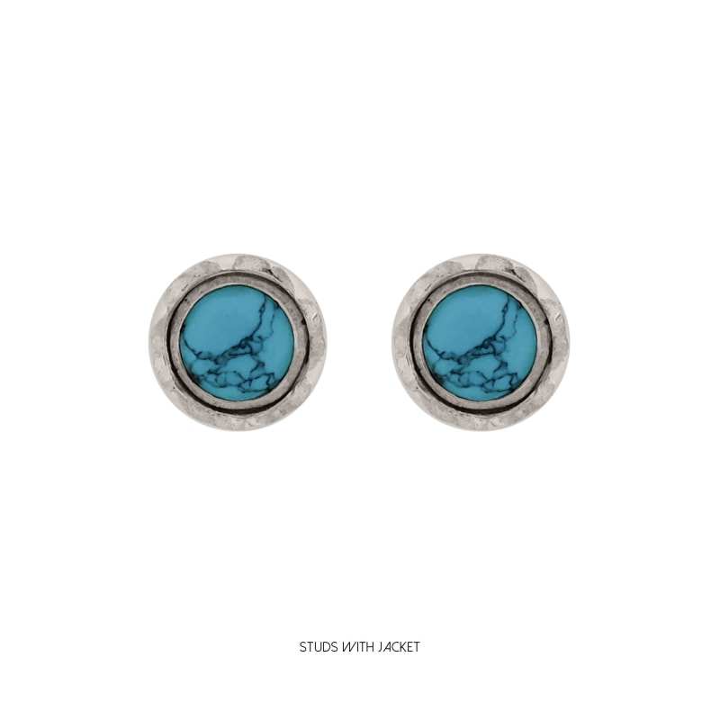 Thumbnail of Maya Silver Stud Earrings - Turquoise image