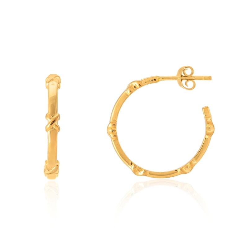 Thumbnail of Deia Piccolo Yellow Gold Vermeil Kiss Hoop Earrings image