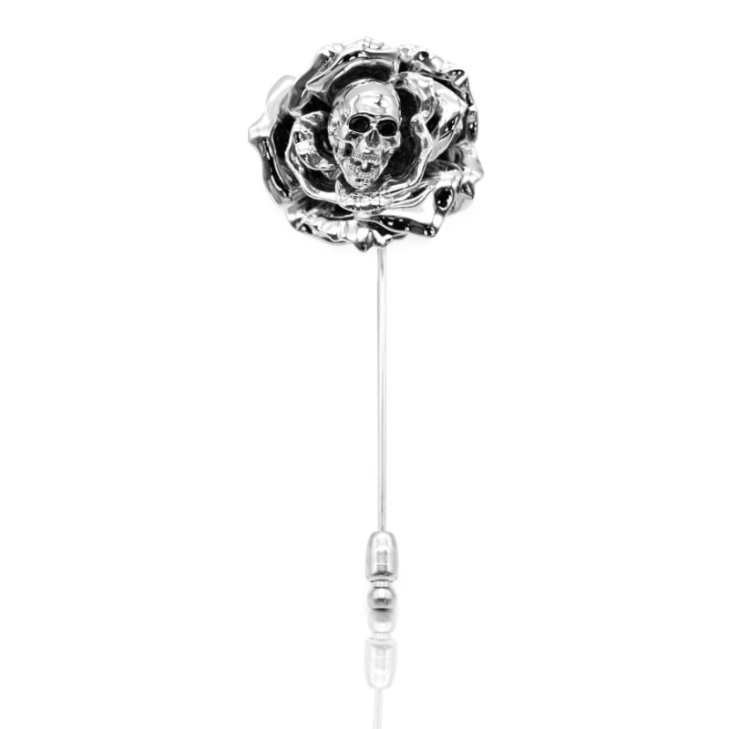 Thumbnail of Thorn N’ Roses Silver Brooch Lapel Pin image