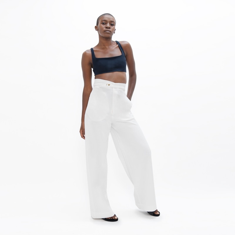 Thumbnail of Florence Organic Cotton Twill Pants In White Dove image