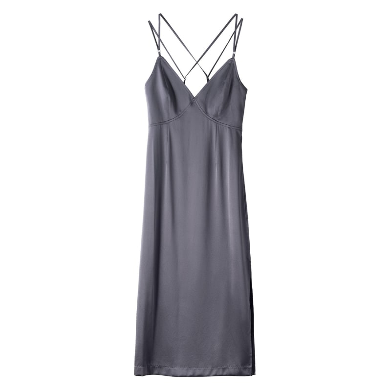 Draco Silver Silk Dress | Voya | Wolf & Badger