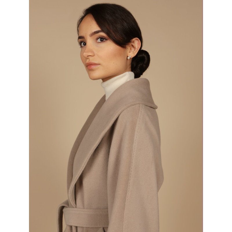 Thumbnail of 'Hepburn' 100% Italian Virgin Wool & Cashmere Coat In Grigio image