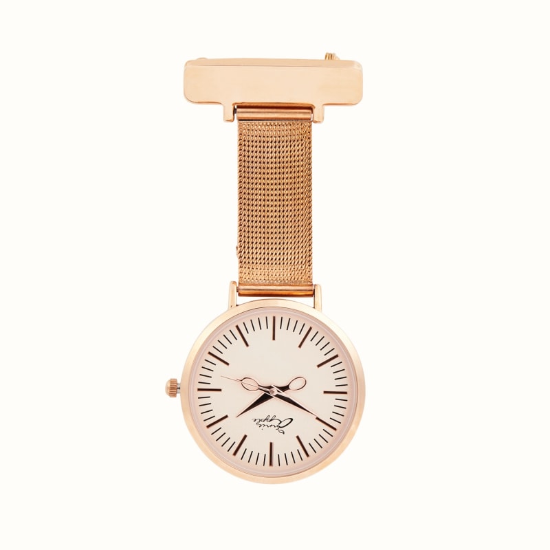 Thumbnail of Annie Apple Aurora Rose Gold Mesh Nurse Fob Watch image