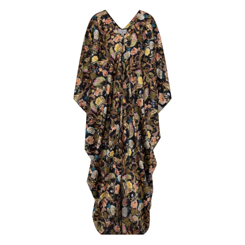 Paisley cotton and silk kaftan