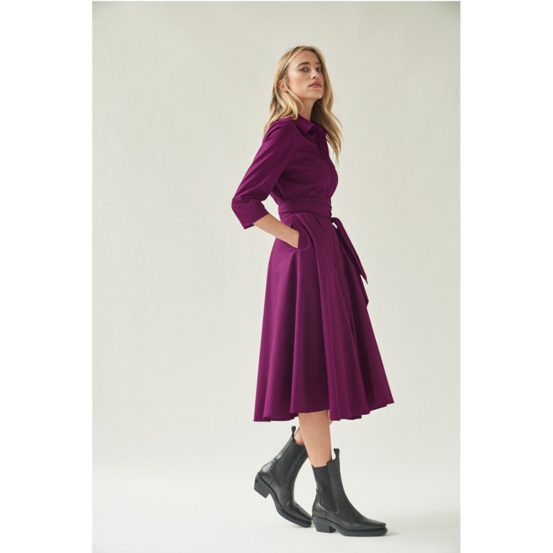 Thumbnail of Shirtdress With Tie Belt Eggplant image