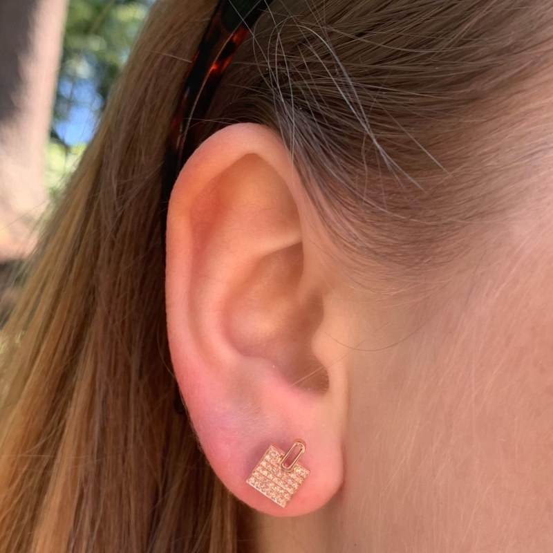 Thumbnail of Sidewalk Stud Earrings In 14 Kt Rose Gold Vermeil On Sterling Silver image