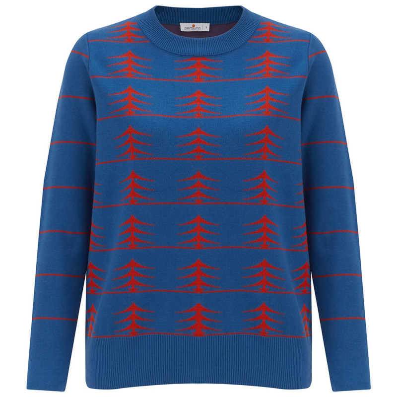 Thumbnail of Gemini Pine Patterned Pullover In Royal Blue/Orange image