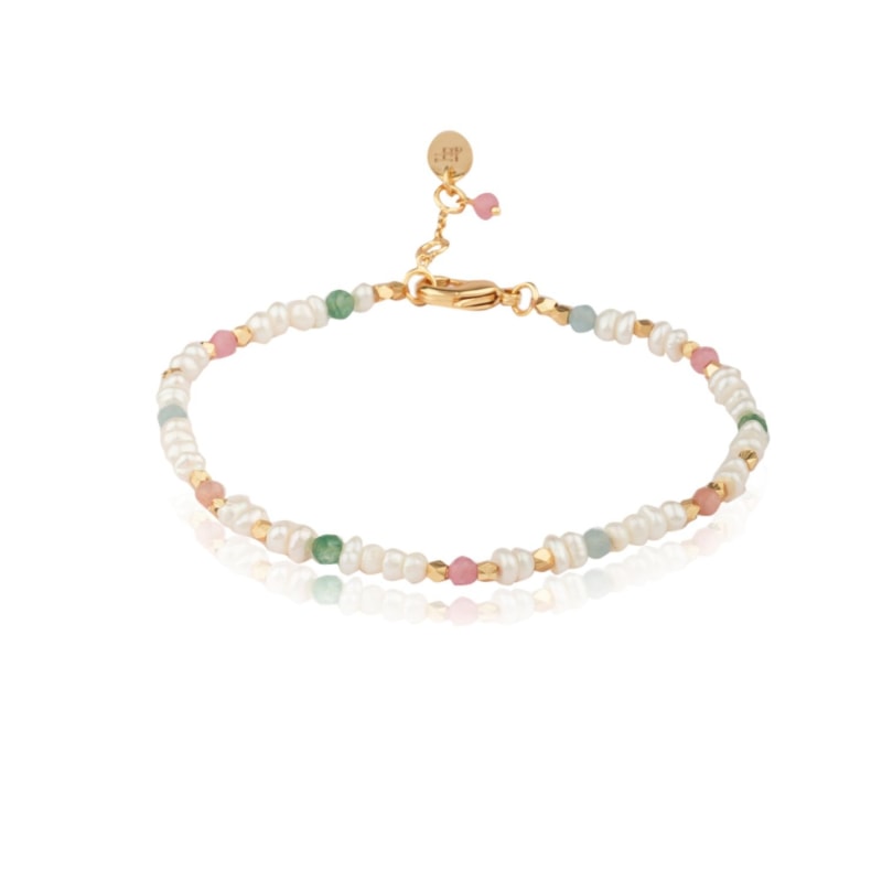 Thumbnail of Gemma Bracelet With Semi-Precious Stones, Golden Nuggets And Pearls image