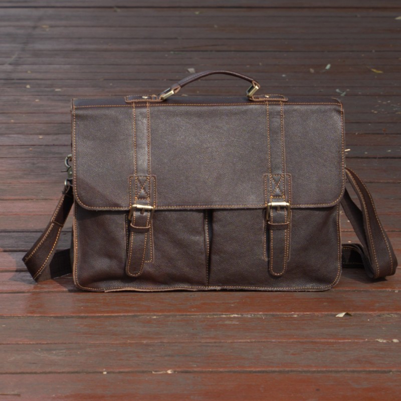 Thumbnail of Genuine Leather Briefcase - Dark Brown image