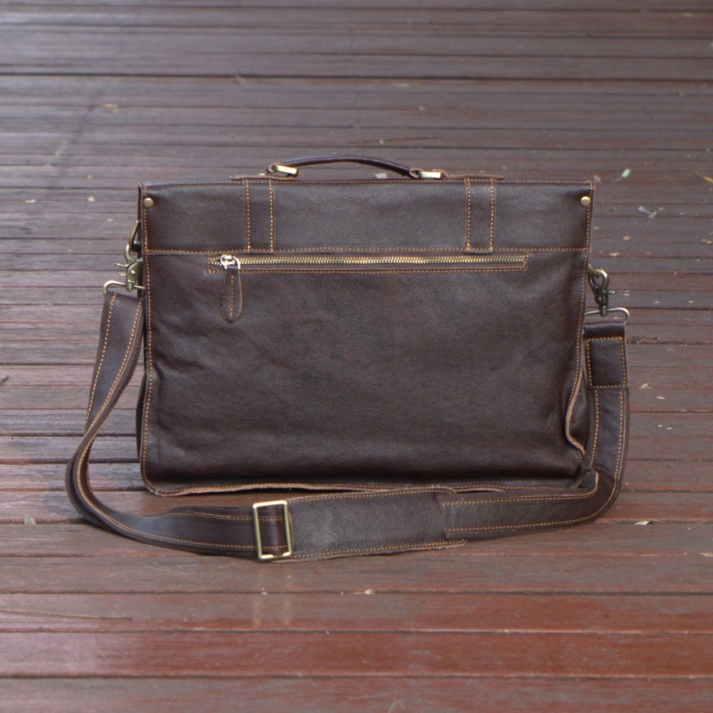 Thumbnail of Genuine Leather Briefcase - Dark Brown image