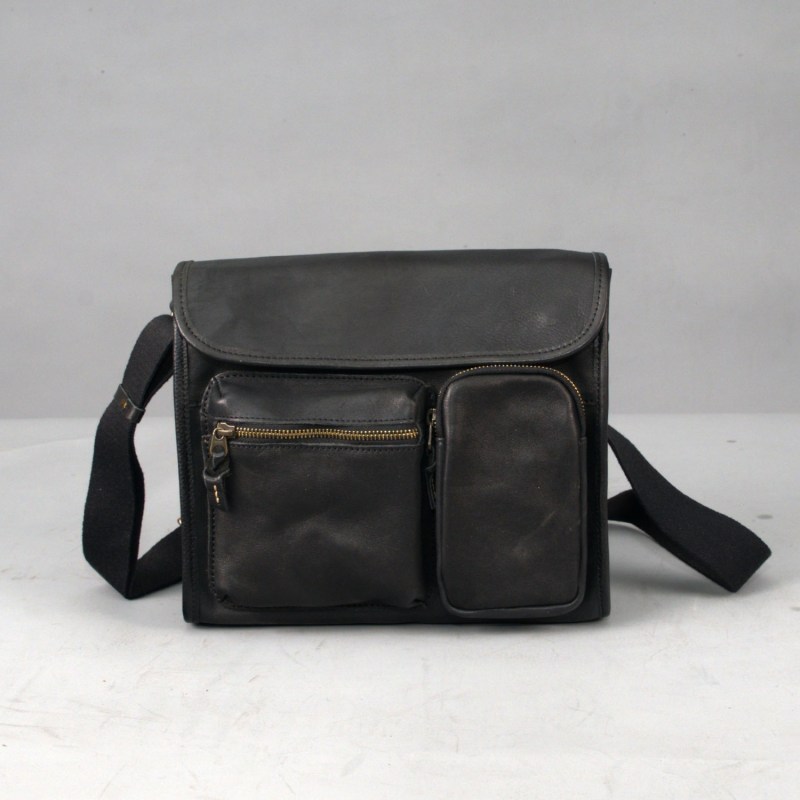 Thumbnail of Genuine Leather Crossbody Bag - Black image