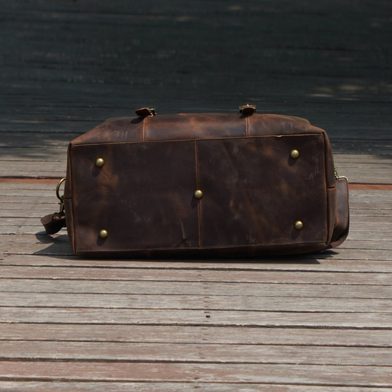 Thumbnail of Genuine Leather Gym Bag With Shoe Storage - Light Brown image