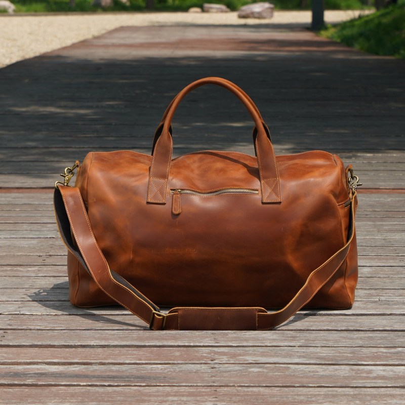 Thumbnail of Genuine Leather Weekend Bag - Brown image