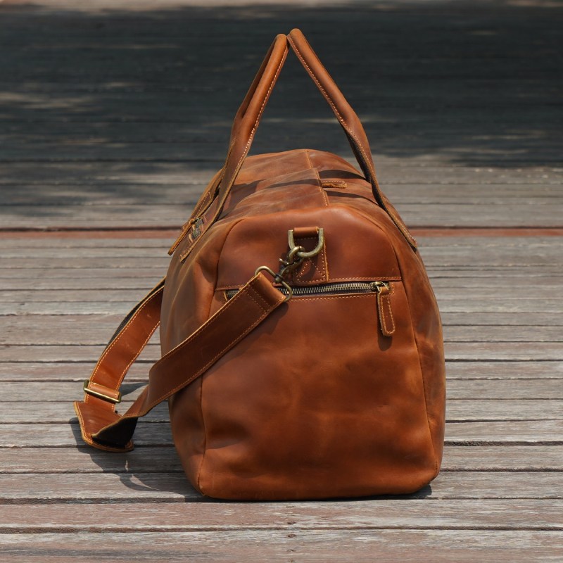 Thumbnail of Genuine Leather Weekend Bag - Light Brown image