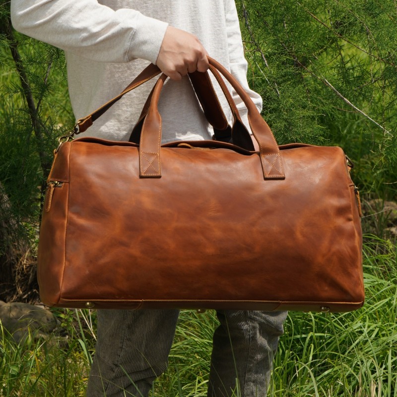 Thumbnail of Genuine Leather Weekend Bag - Light Brown image