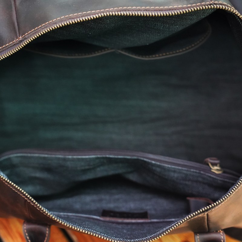 Thumbnail of Genuine Leather Weekend Bag - Worn Dark Brown image