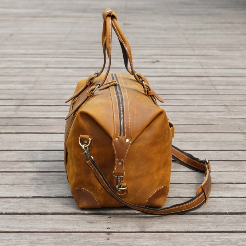 Thumbnail of Genuine Leather Weekend Bag With Straps Detail image