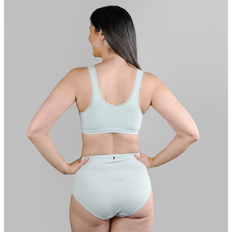 Thumbnail of Georgia - Silk Back Support Full Coverage Wireless Organic Cotton Bra - Silver image