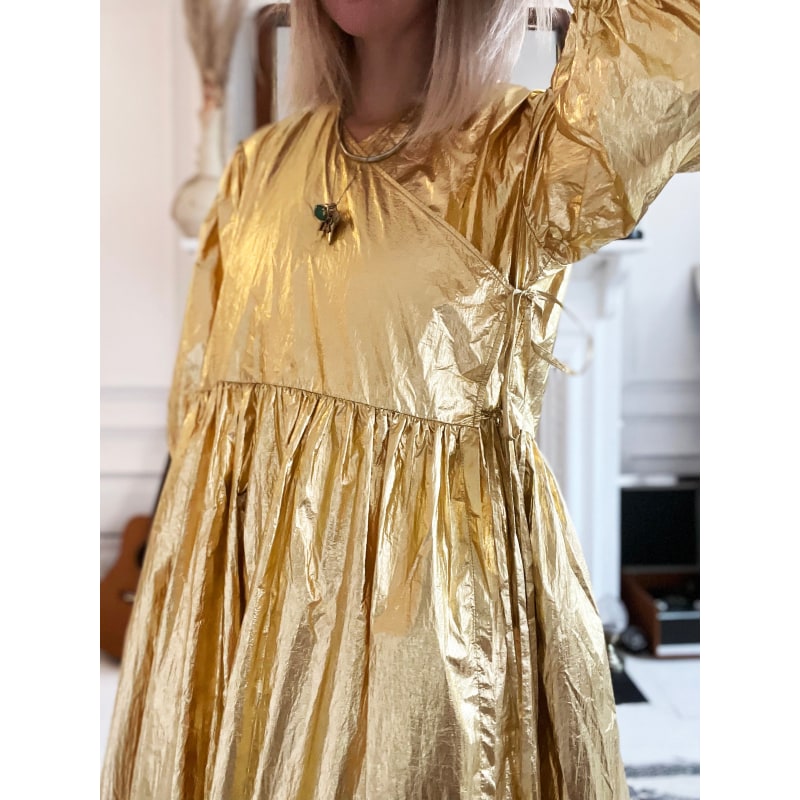 Thumbnail of Georgie Wrap Dress Disco Gold image