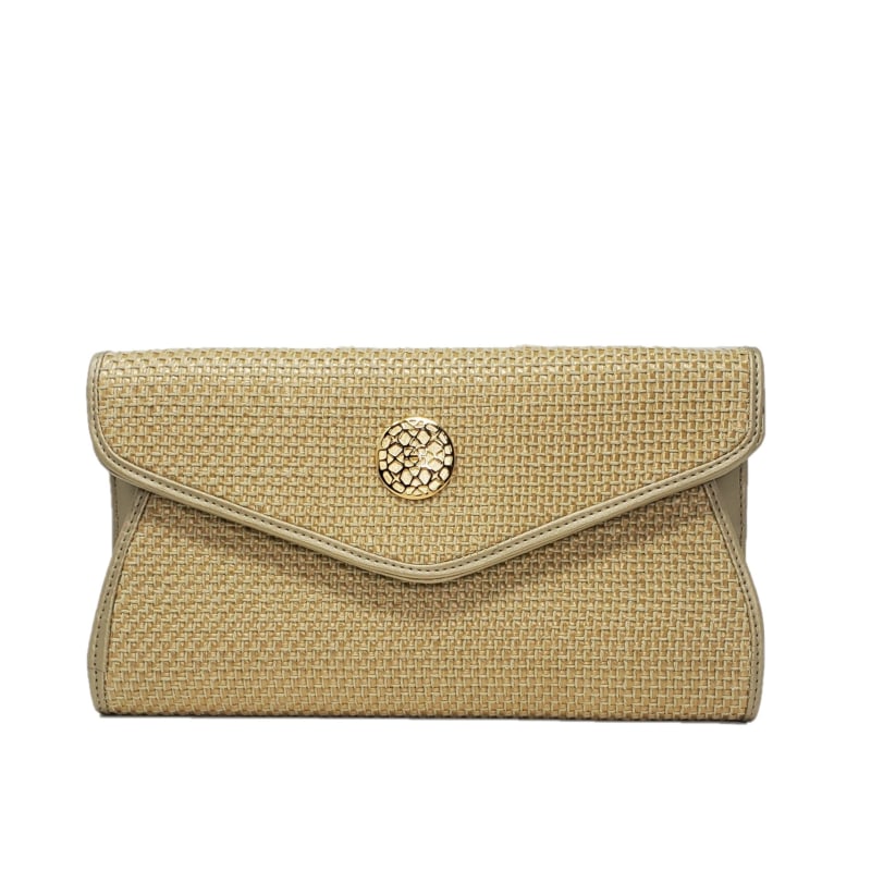 Thumbnail of Georgina Gold Straw Large Clutch image