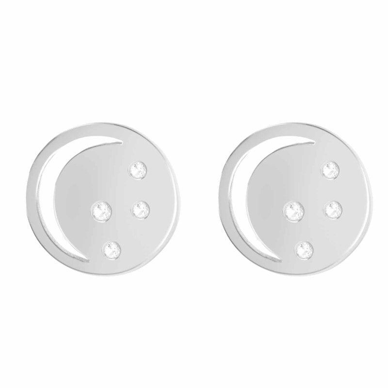 Thumbnail of Sterling Silver Eclipse Studs With White Topaz image