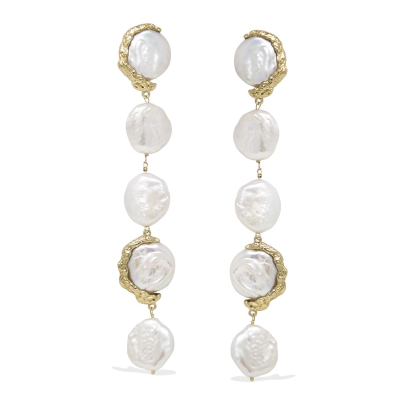 Thumbnail of Ad Astra Gold-Plated Pearl Statement Earrings image