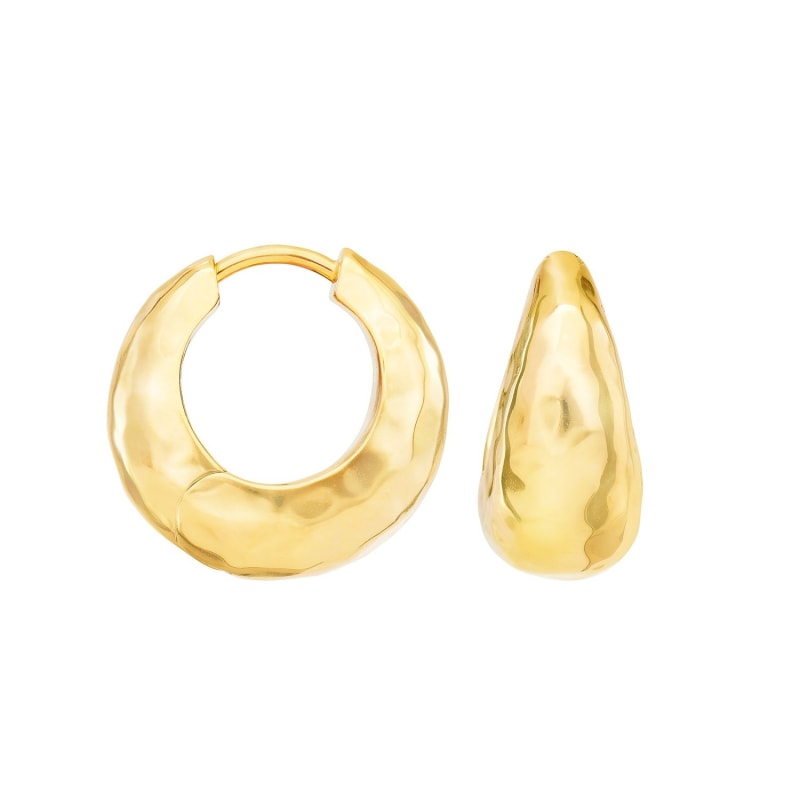 Thumbnail of Chunky Tapered Nomad Huggie Hoops In Gold Vermeil image