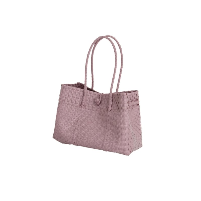 Lola Recycled Plastic Woven Tote Large - Dusty Pink – Pink Haley