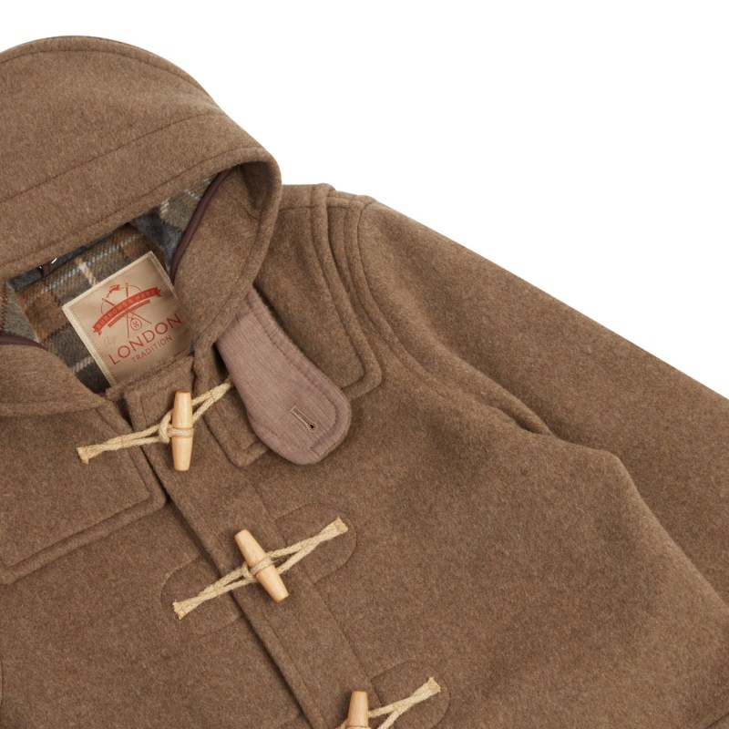 Thumbnail of Water Repellent Wool Duffle Coat - Mushroom image