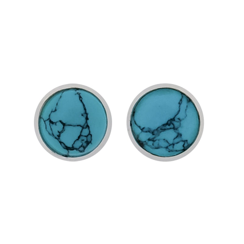 Thumbnail of Maya Interchangeable Silver Stud Earrings - Turquoise image