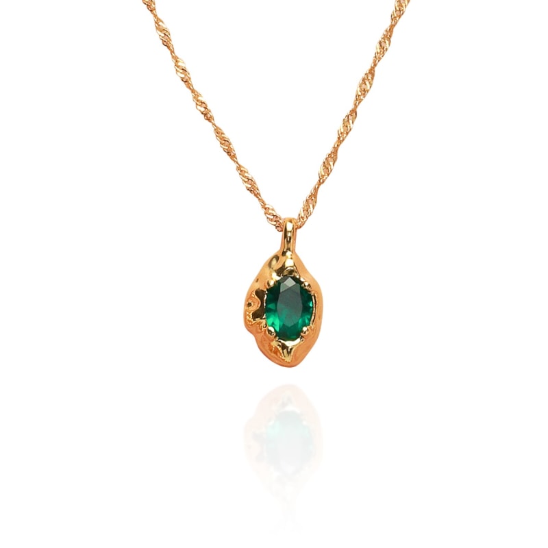 Emerald on sale necklace charm