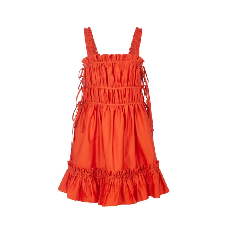 Thumbnail of The Isabel Cotton Mini Dress In Sunset Orange image